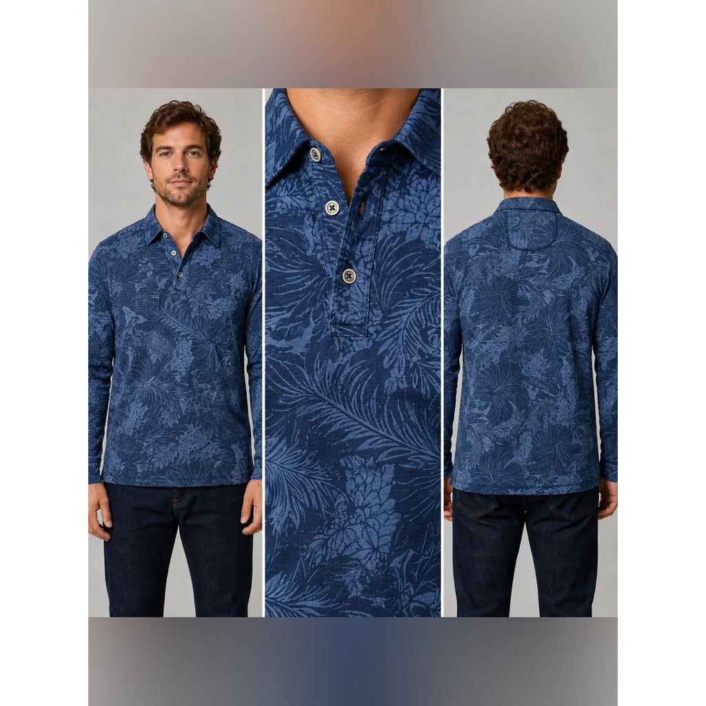 Tommy Bahama Hawaiian Floral Long Sleeve Polo - Large