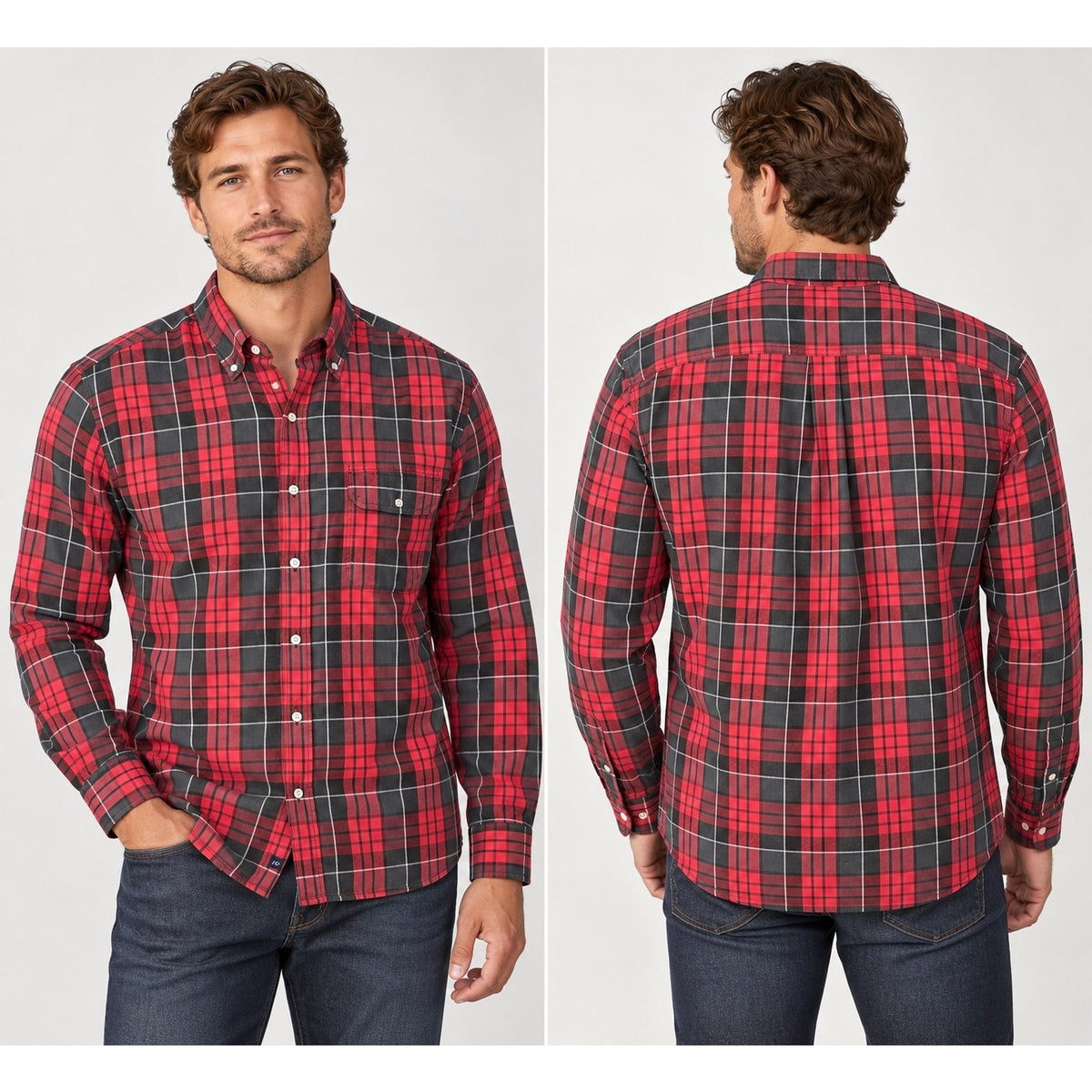 Johnnie-O Luca Flannel Plaid Long Sleeve Shirt — Size Medium // Preowned