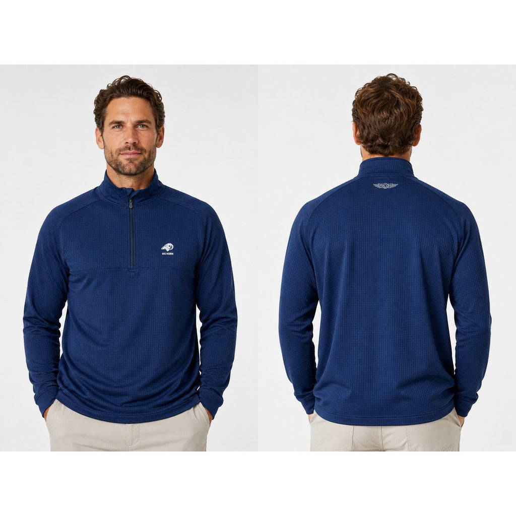 Straight Down Big Horn Golf Optic Quarter Zip Pullover in Navy — Size XL // Preowned