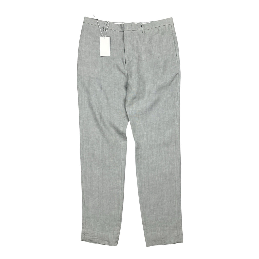 COS Linen Tailored Fit Trousers in Light Grey Melange — Size 32R