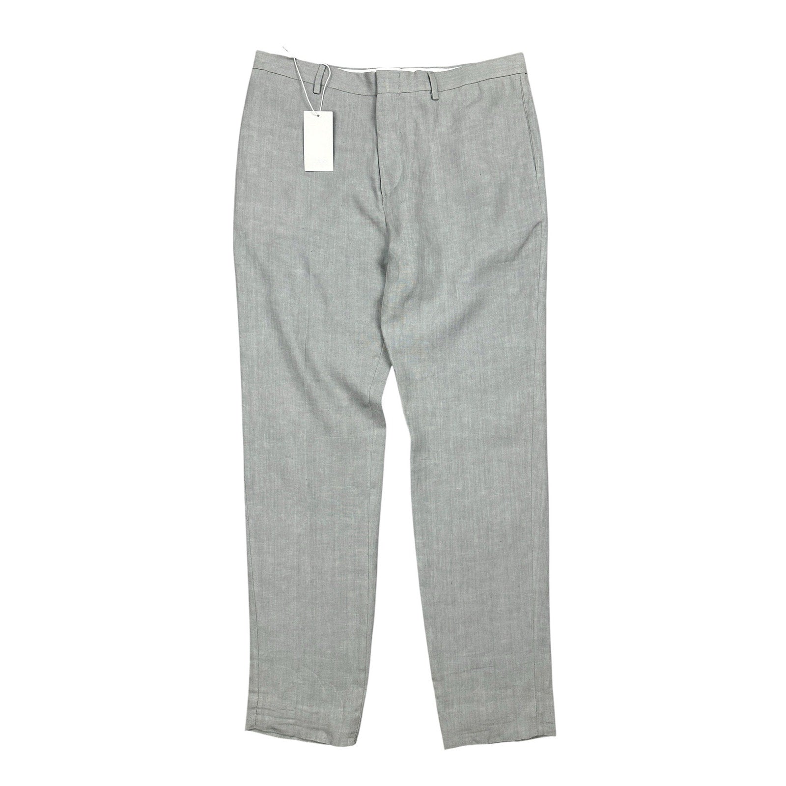 COS Linen Tailored Fit Trousers in Light Grey Melange — Size 32R