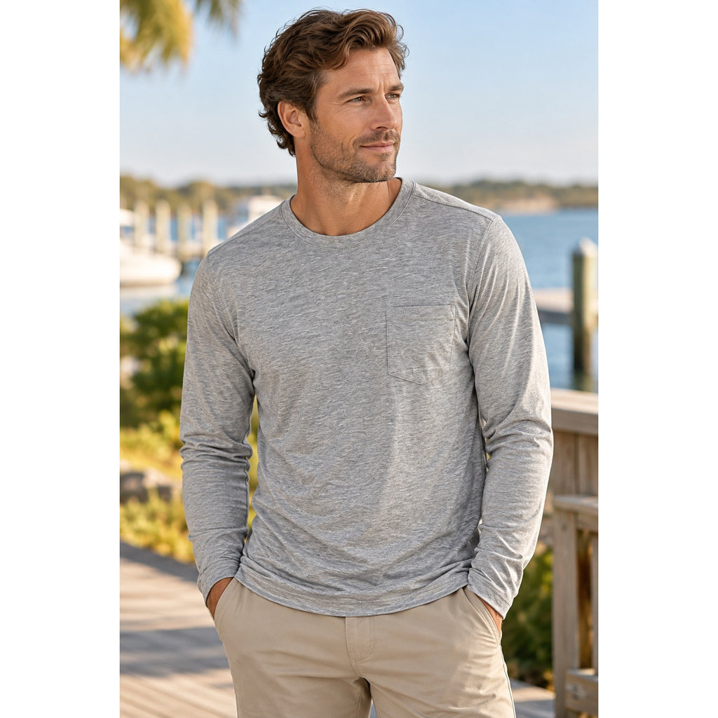 Poncho Poly Cotton Performance Long Sleeve Crew Tee — Size Medium // Preowned