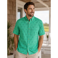 Southern Tide Linen Blend Turtle Cove Short Sleeve Sport Button Down - Medium