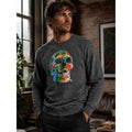 Robert Graham Neon Bones Graphic Long Sleeve Sweatshirt in Charcoal — Size 2XL