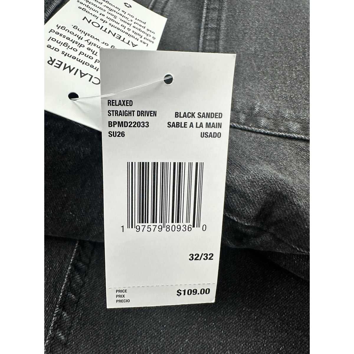 Buffalo David Bitton Driven Relaxed Straight Jeans — Size 32x32