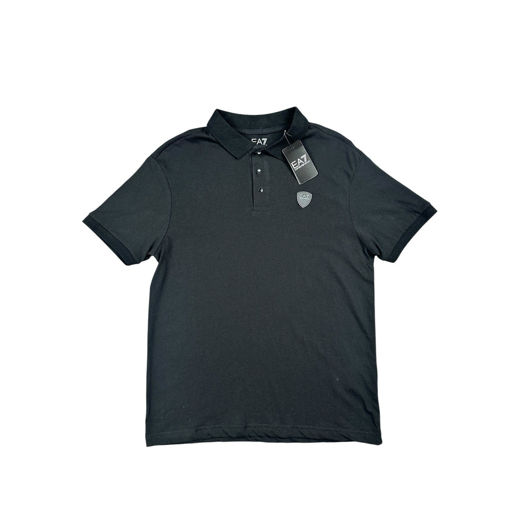 Emporio Armani EA7 Core Shield Collection Polo Shirt in Black — Size Medium