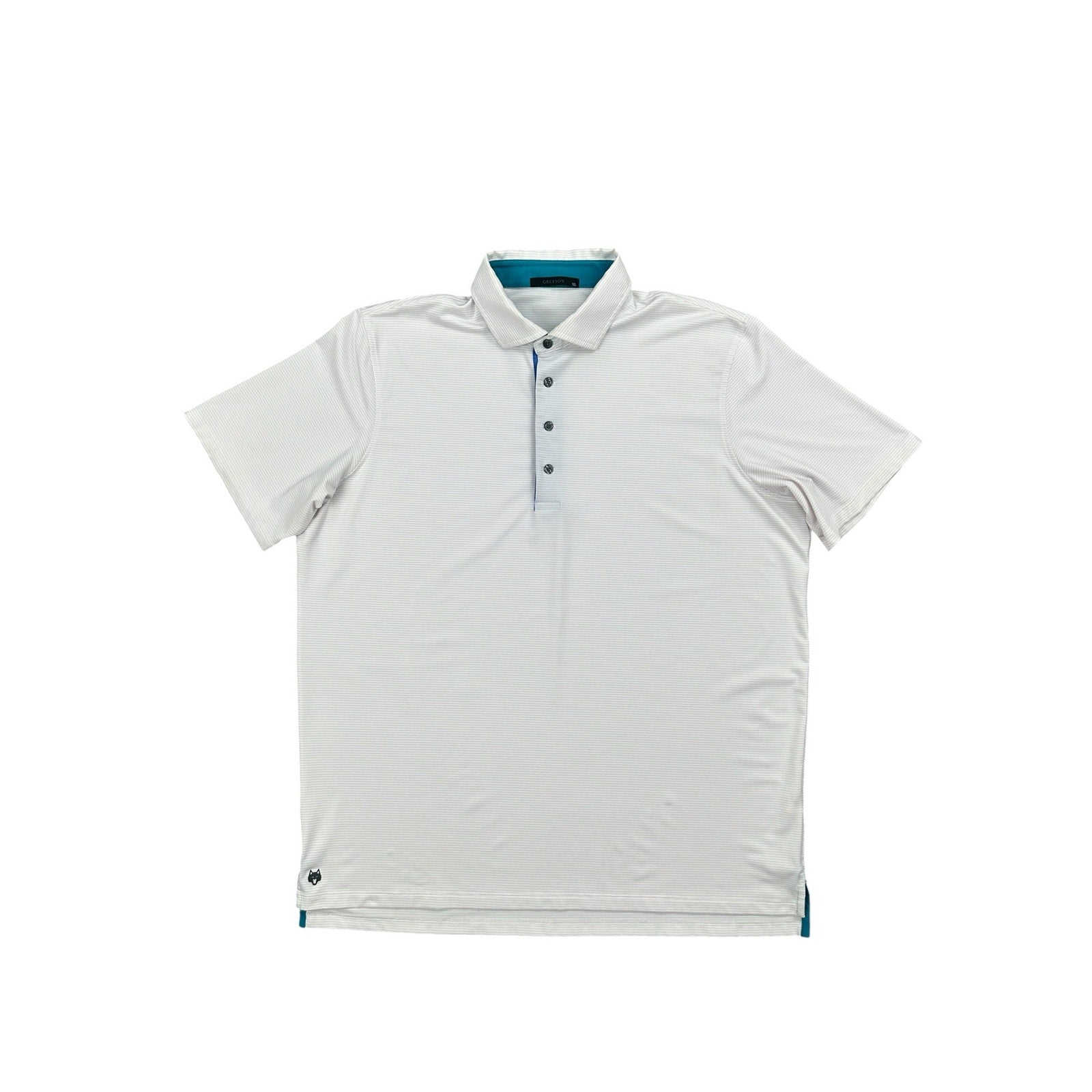 Greyson Quogue Performance Striped Golf Polo in Light Pink, White — Size XL // Preowned