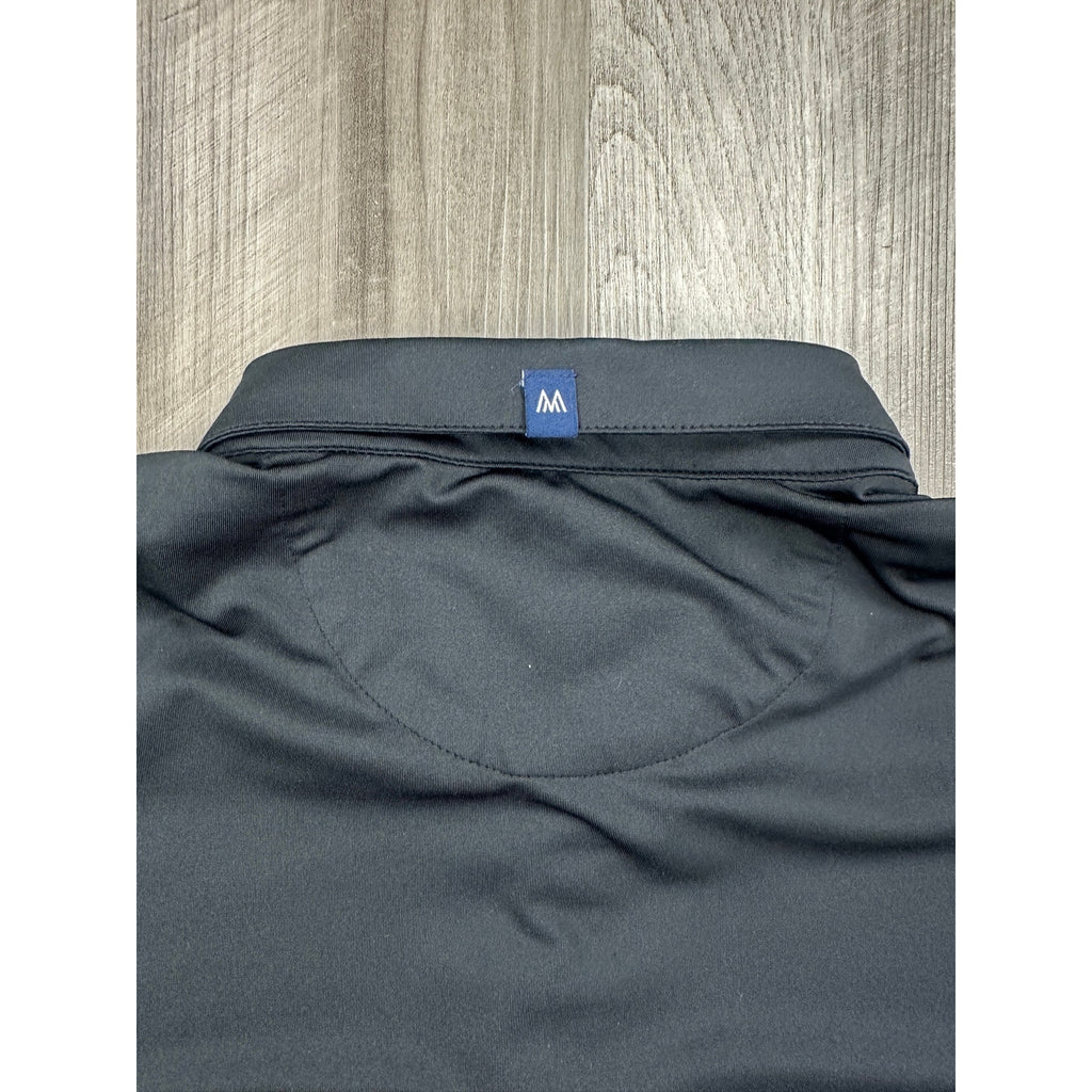 Mizzen+Main Black Solid Versa Trim Short Sleeve Polo in Black — Size Large // Preowned