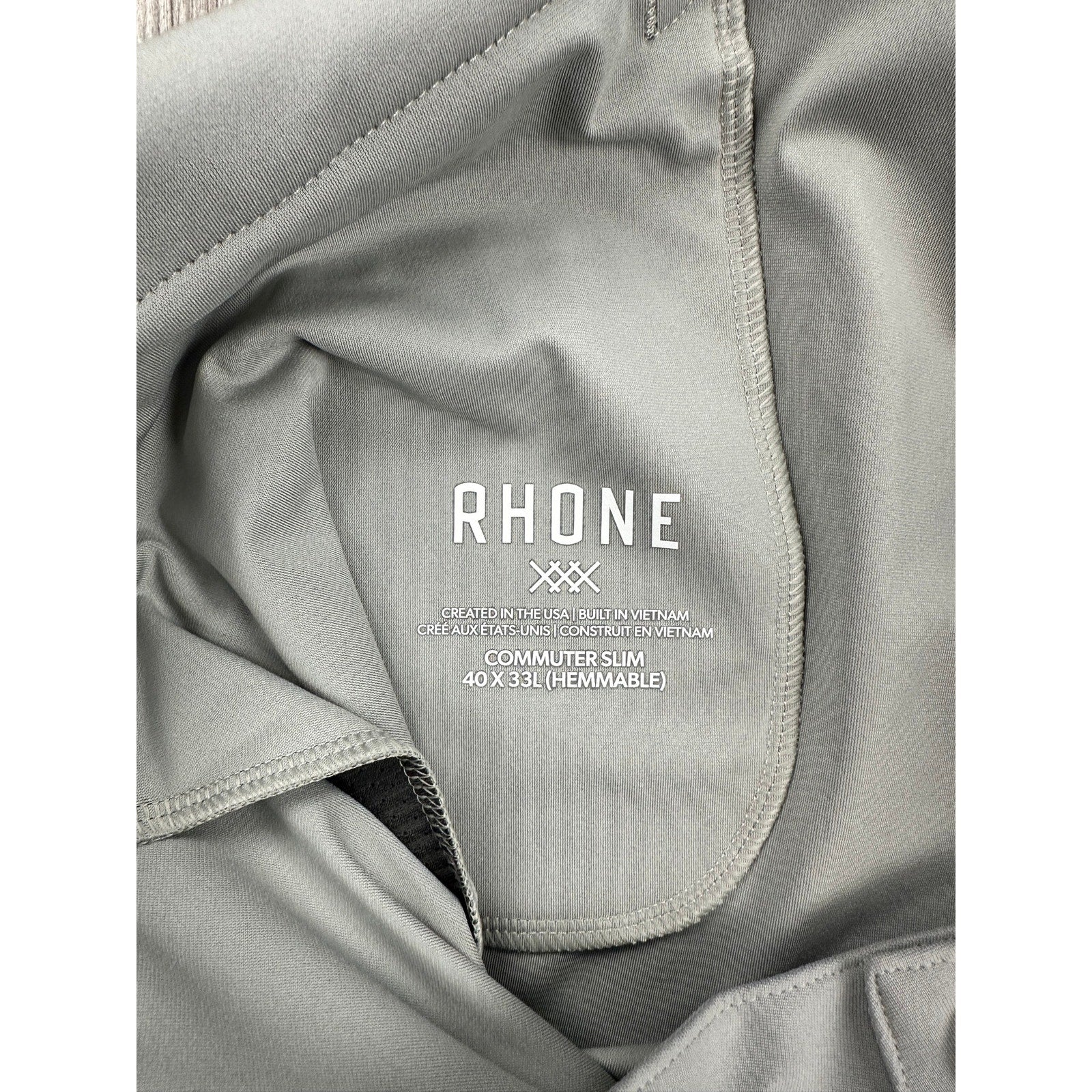 Rhone Commuter Slim Performance Pants in Dark Griffin — Size 40x33