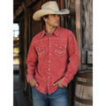 Rock & Roll Cowboy Vintage Washed Long Sleeve Pearl Snap in Brick Red — Size 2XL // Preowned