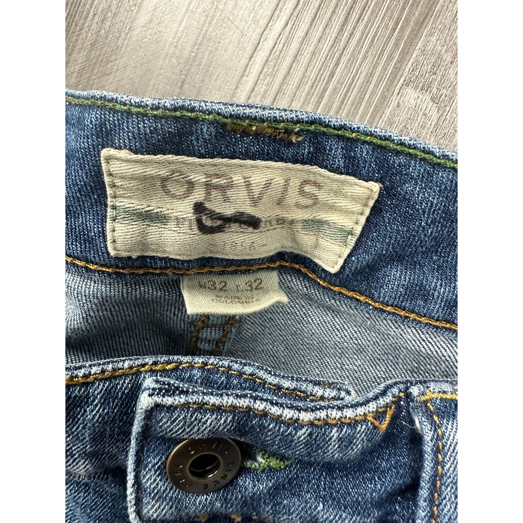 Orvis Five Pocket Straight Leg Stretch Jean in Blue — Size 32x32 // Preowned
