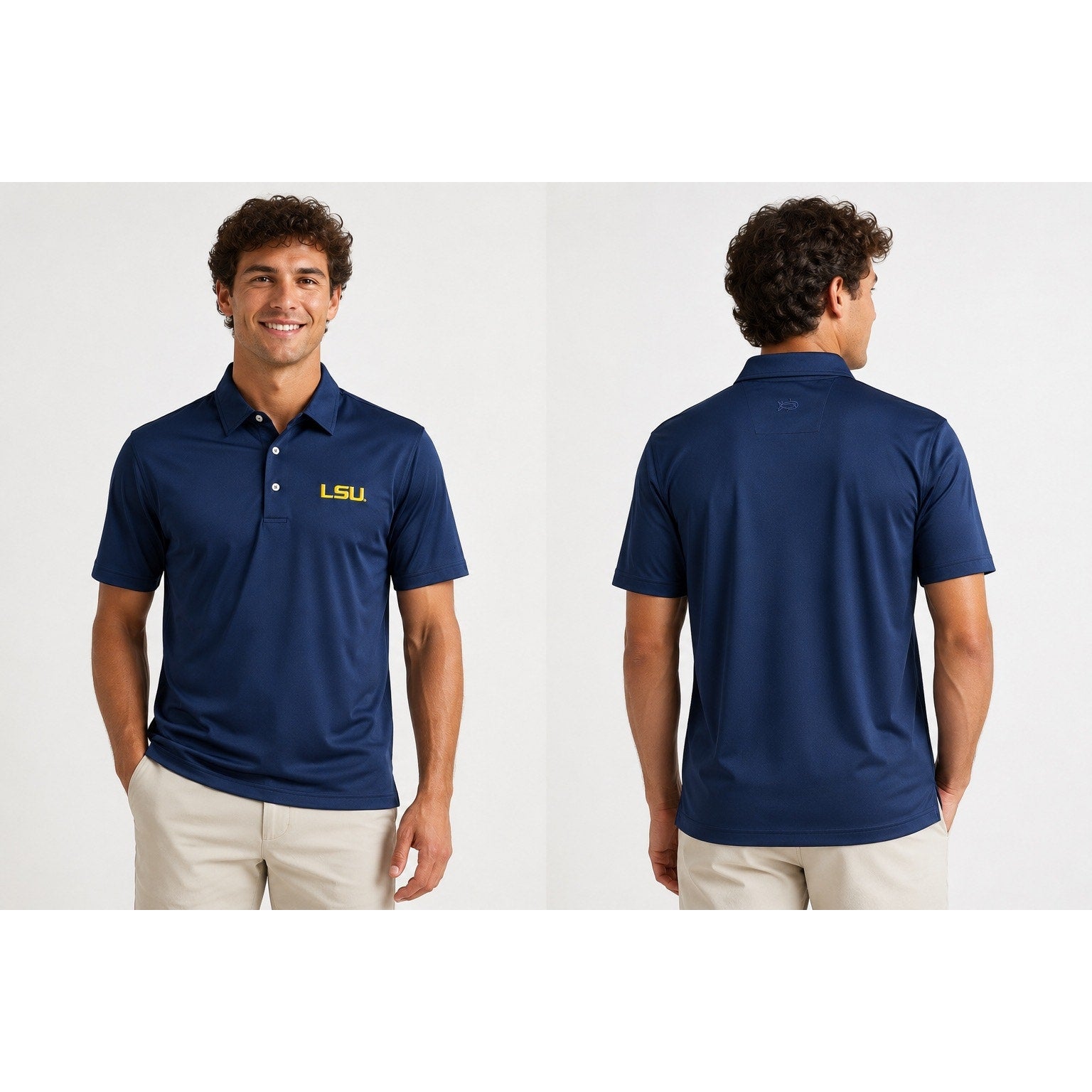 Southern Tide LSU Tigers Club Jersey Golf Performance Polo in Navy — Size XL // Preowned