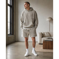 Fear of God Essentials Classic Fleece Sweat Shorts in Light Heather Oatmeal Tan — Size Large // Preowned