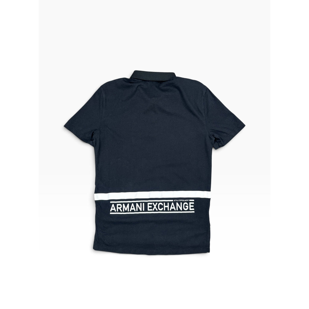 Armani Exchange Relaxed Fit Zip Front Polo in Black — Size Small // Preowned