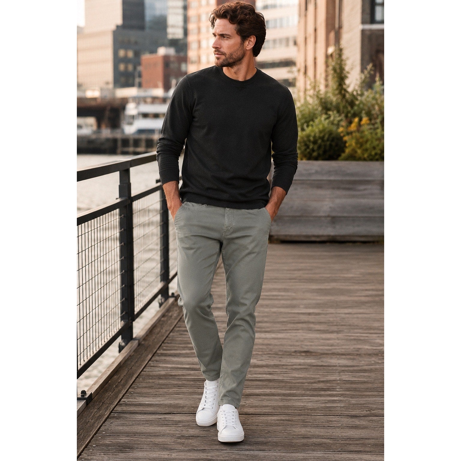 DU/ER N2X Slim Fit No Sweat Stretch Chino Pants in Light Fern — Size 32x30 // Preowned
