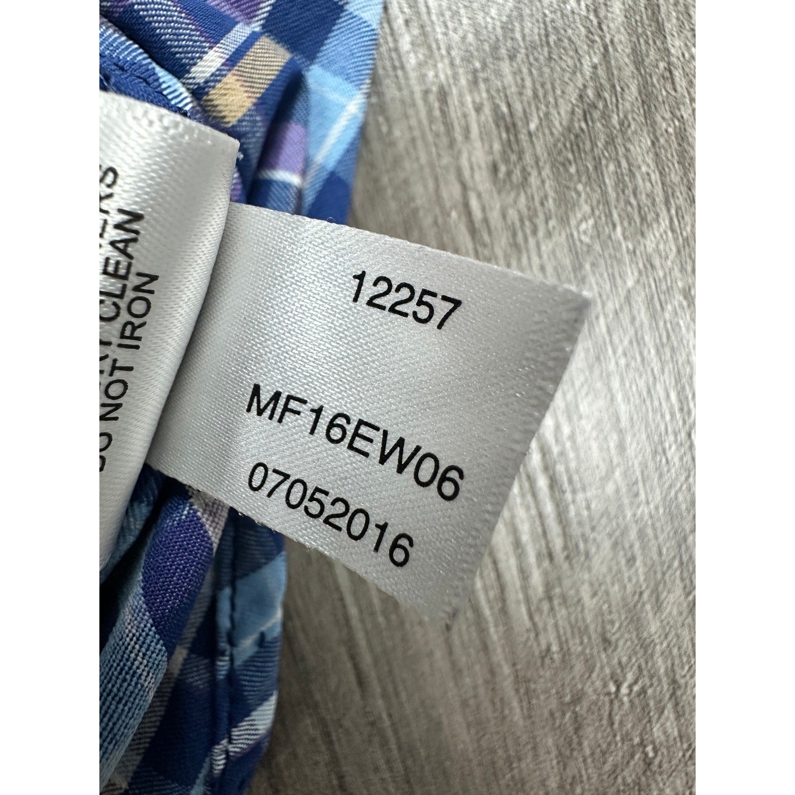 Peter Millar Summer Comfort Plaid Long Sleeve Shirt in Light Blue, Blue, Purple, Tan, White — Size Large // Preowned