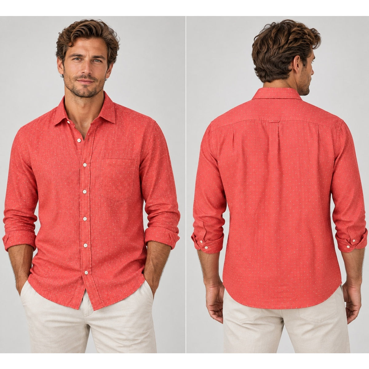 Zodiac Praiano Pure Linen Classic Fit Long Sleeve Shirt — Size 40/15.75 (Medium) // Preowned