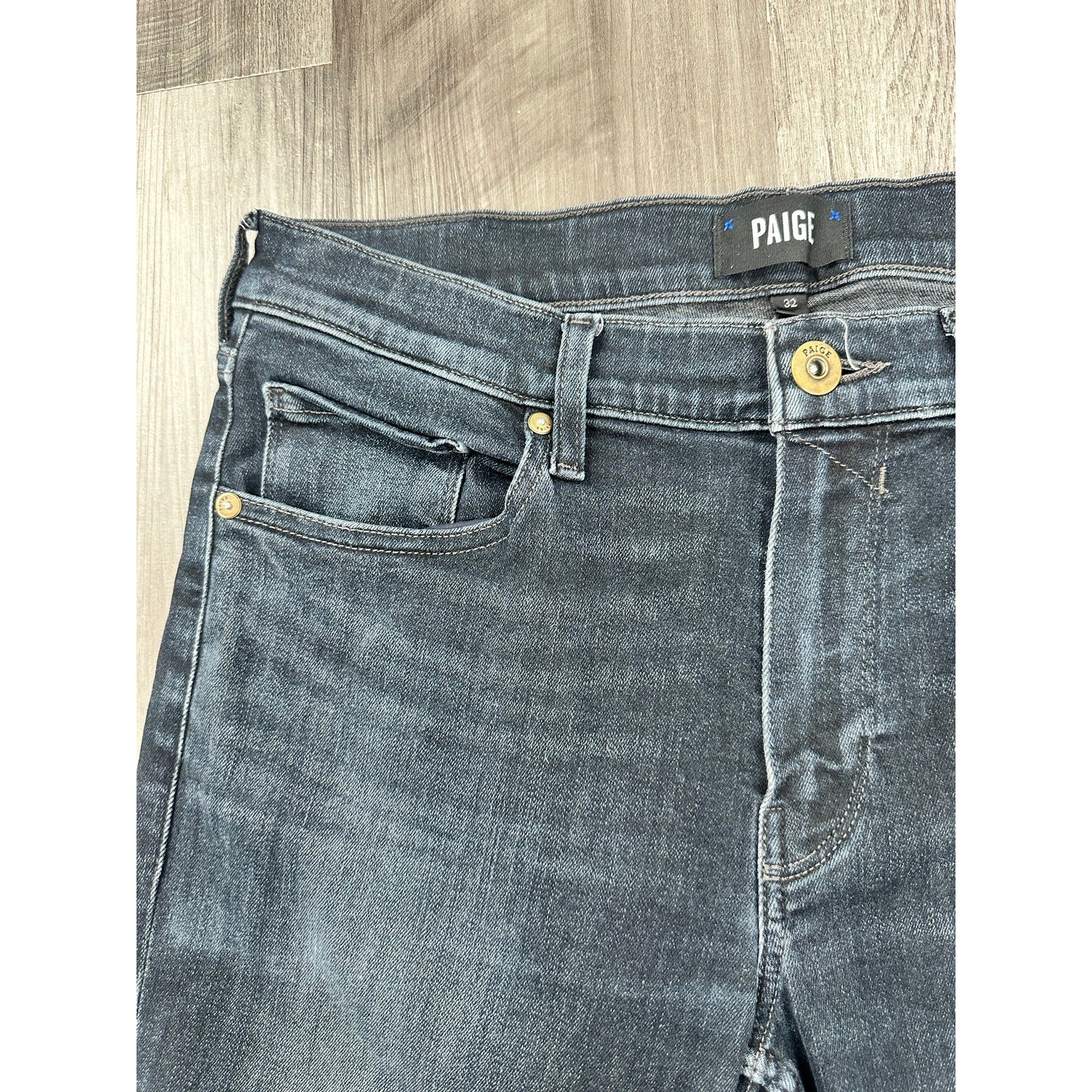 Paige Lennox Slim Straight Jean in Chrisman — Size 32