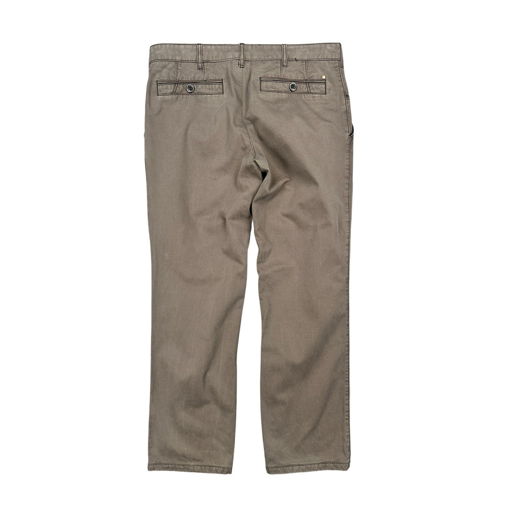 Meyer New York Modern Slim Fit French Pocket Chinos in Light Brown — Size 34 // Preowned