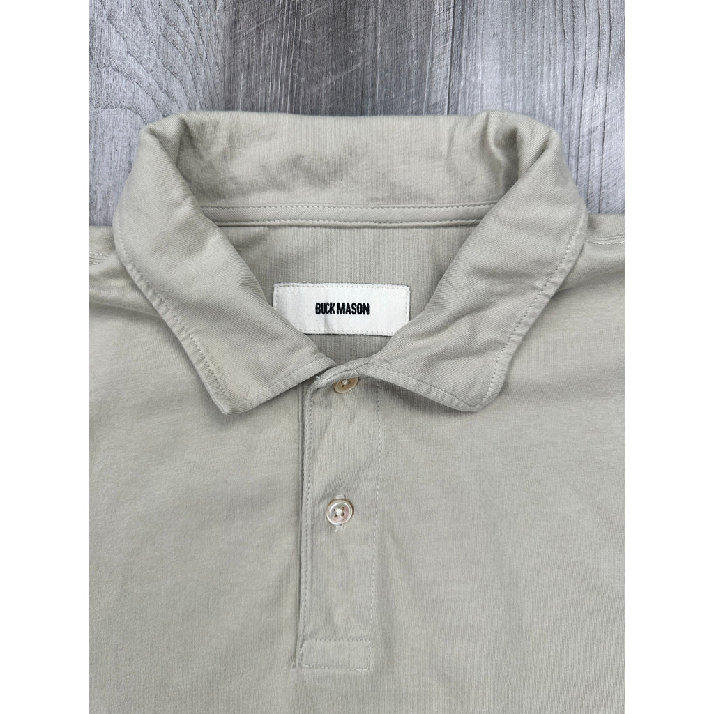 Buck Mason Sueded Cotton Jersey Polo in Warm Taupe — Size Medium // Preowned