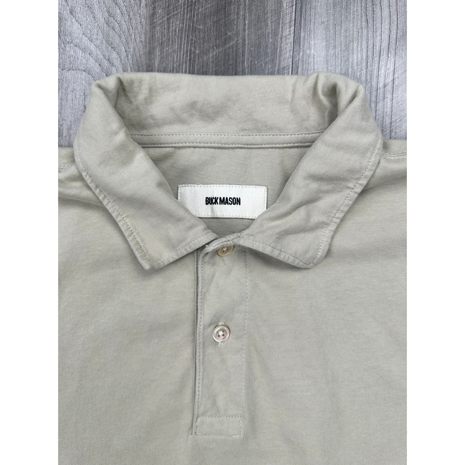 Buck Mason Sueded Cotton Jersey Polo in Warm Taupe — Size Medium // Preowned