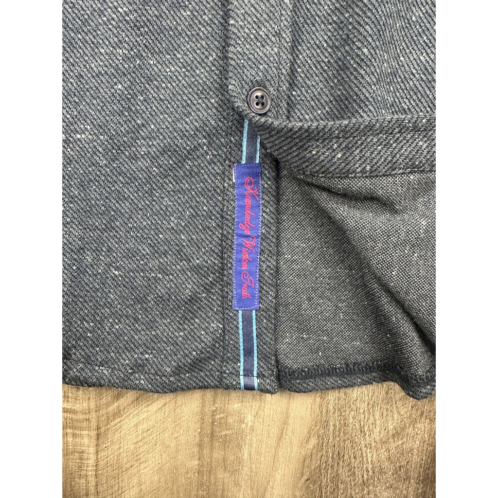 Robert Graham Vigano Knit Classic Fit Long Sleeve Over Shirt in Blue — Size Medium