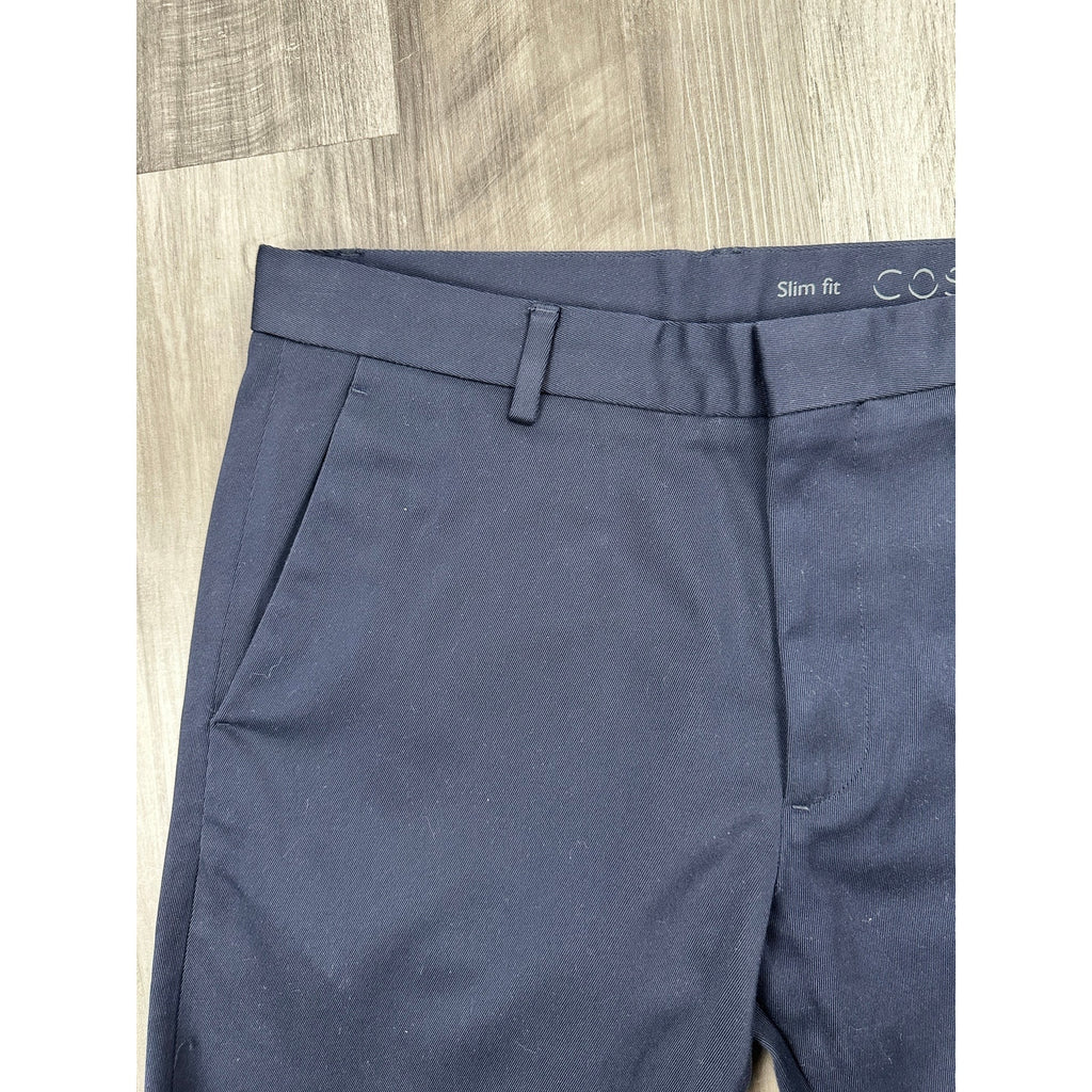 COS Slim Fit Tapered Cotton Trousers in Navy — Size 48 (US 32R) // Preowned