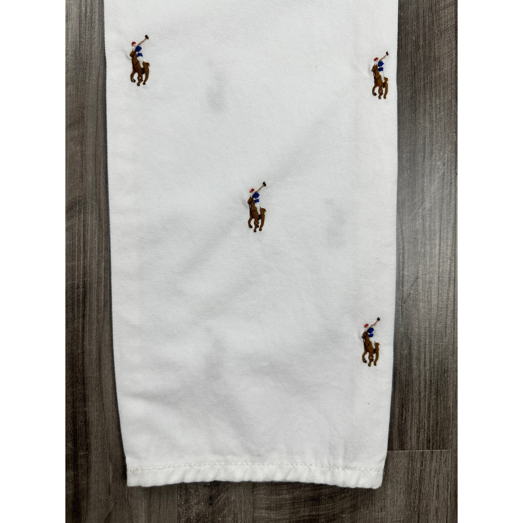 Polo Ralph Lauren Sullivan Slim Pony AOP Stitched Jean in White — Size 30x30