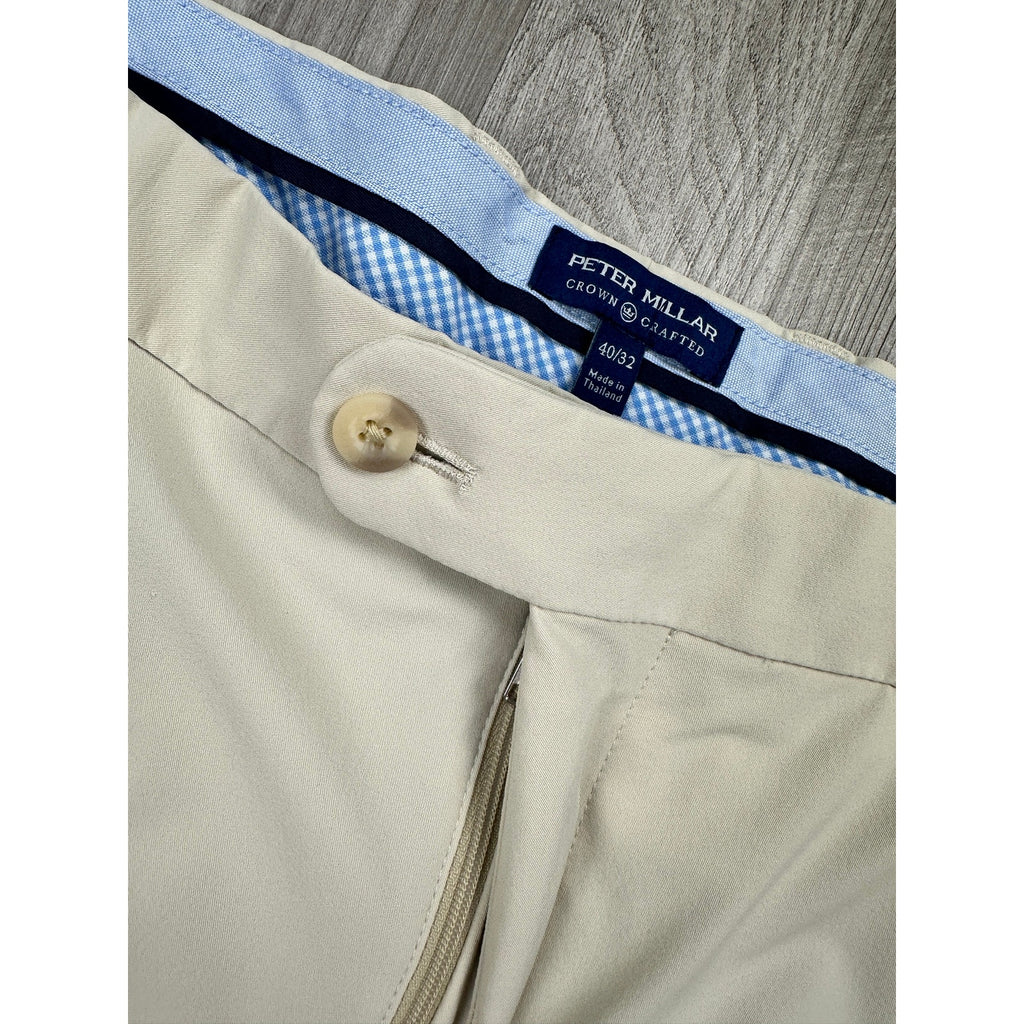 Peter Millar Crown Crafter Nylon Stretch Lunar Golf Pants in Cream — Size 40 // Preowned