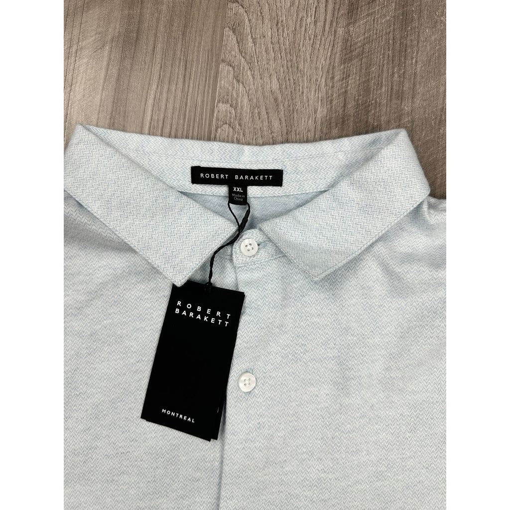 Robert Barakett Catalina Short Sleeve Knit Shirt in Soft Chambray — Size 2XL