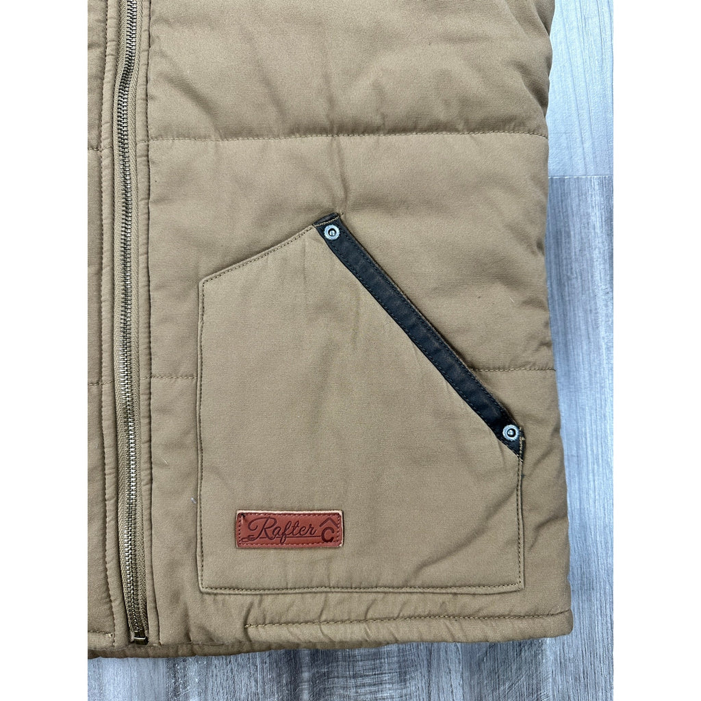 Rafter-C Boys' Camel with Chocolate Brown Yokes Quilted Western Vest — Size Boys XL