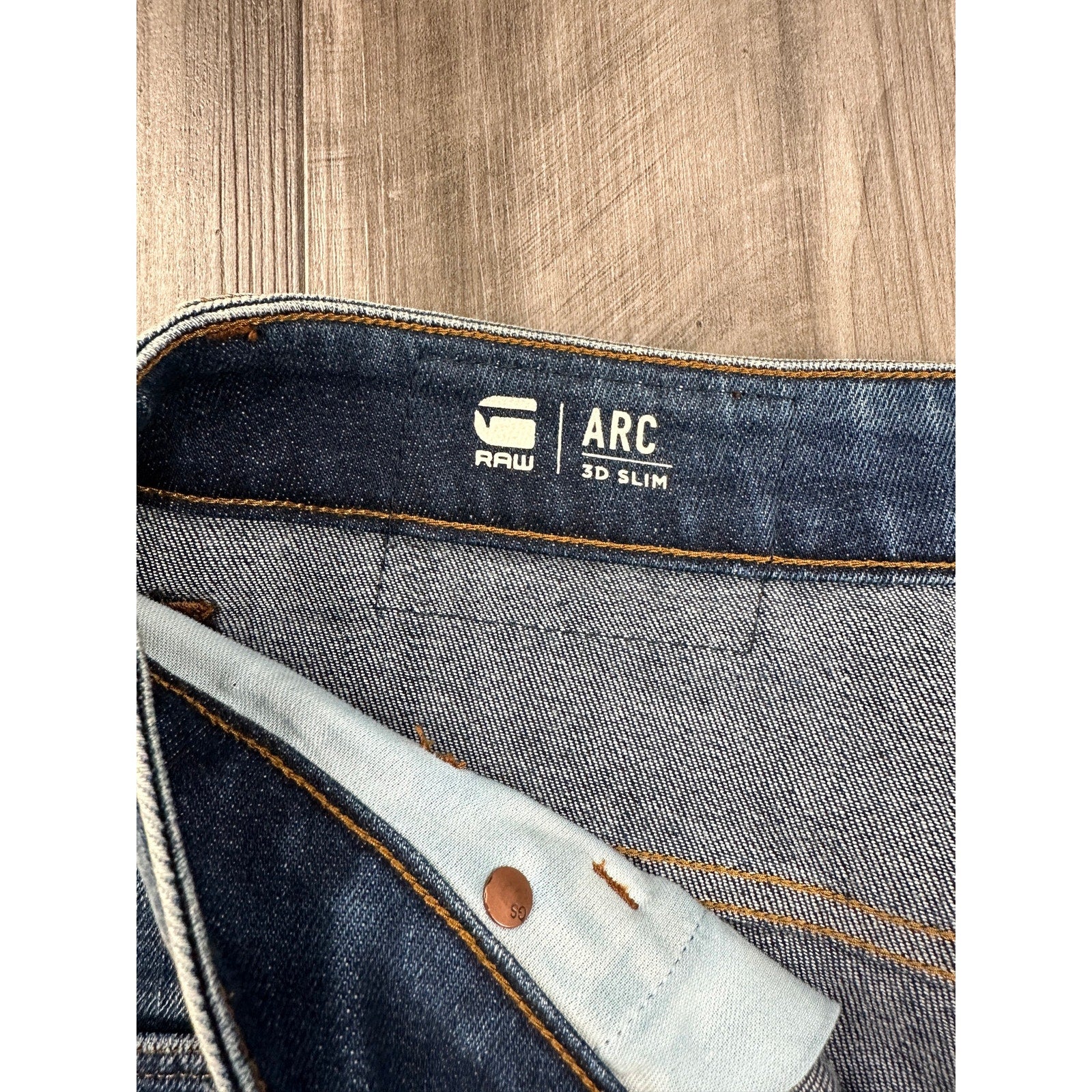 G-Star Raw Arc 3D Slim Restored Denim Jean in Blue — Size 36x32 // Preowned