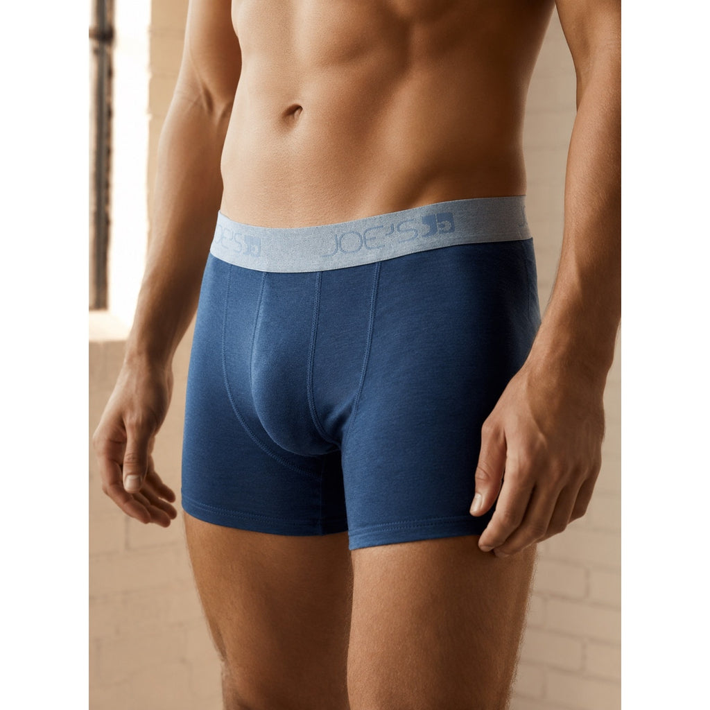 Joe's Jeans Everyday Luxe Cotton Modal Stretch Boxer Briefs 4-Pack in Blue — Size Large