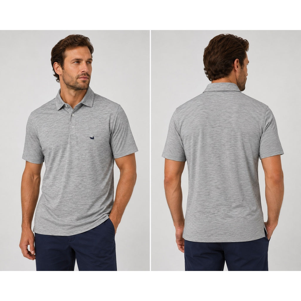 Southern Marsh Bermuda Performance Jersey Polo in Heather Gray — Size Small // Preowned