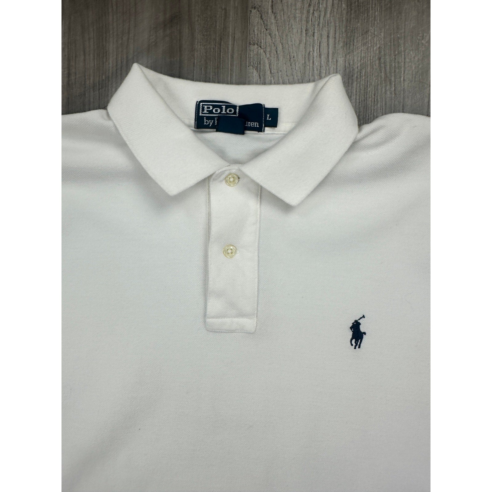 Polo Ralph Lauren Mesh Knit Polo in White — Size Large // Preowned