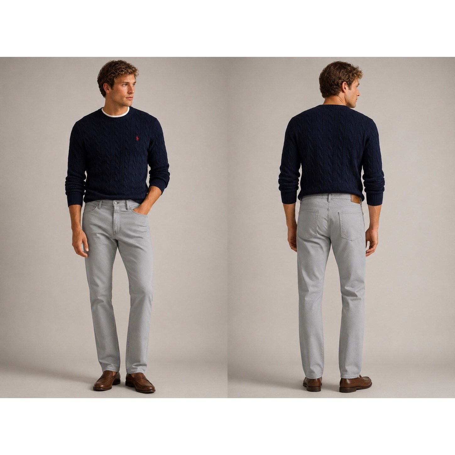 Polo Ralph Lauren The Varick Slim Straight Stretch Pants in Grey — Size 40x30