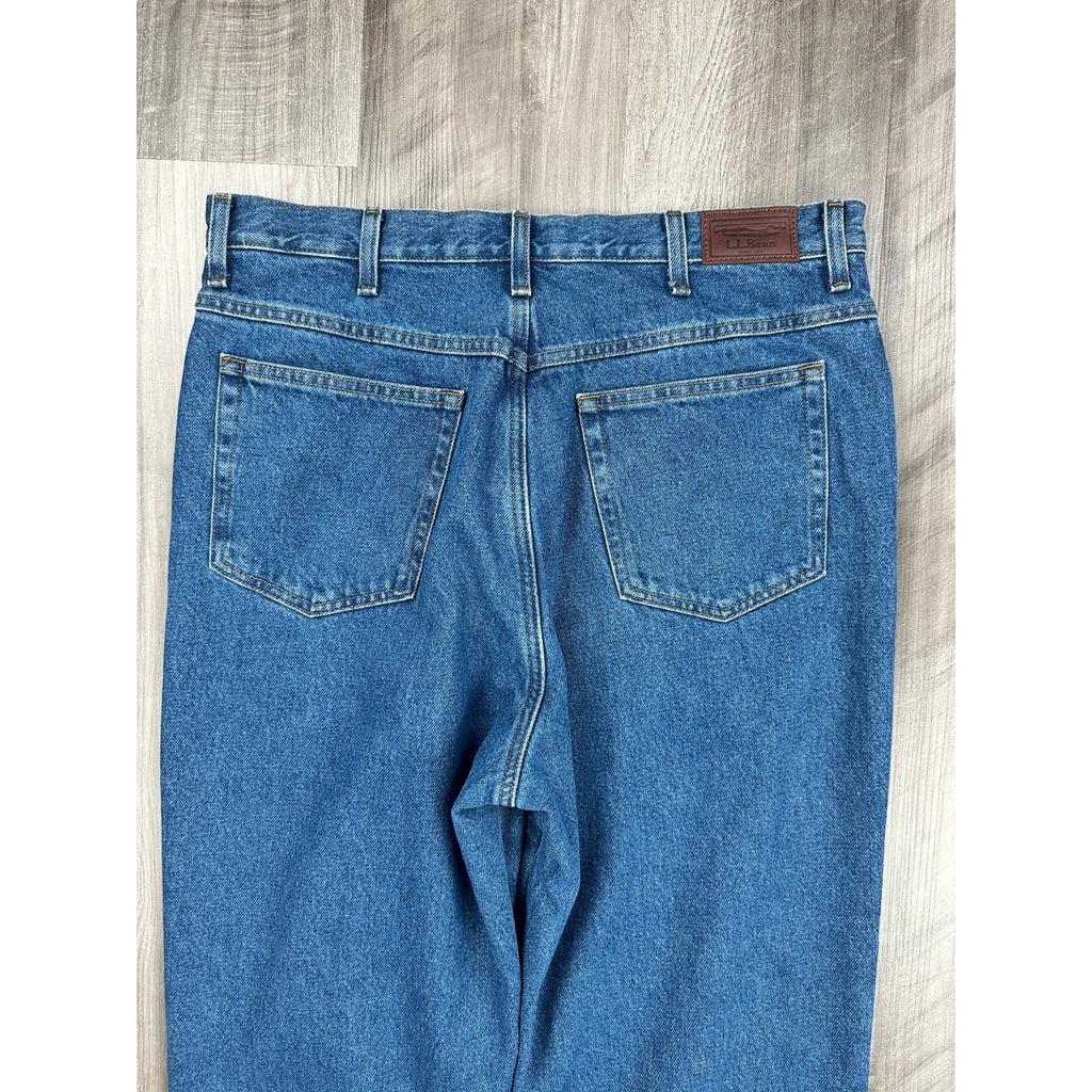 L.L. Bean Double L Classic Fit Flannel-Lined Jeans in Blue — Size 34x34 // Preowned
