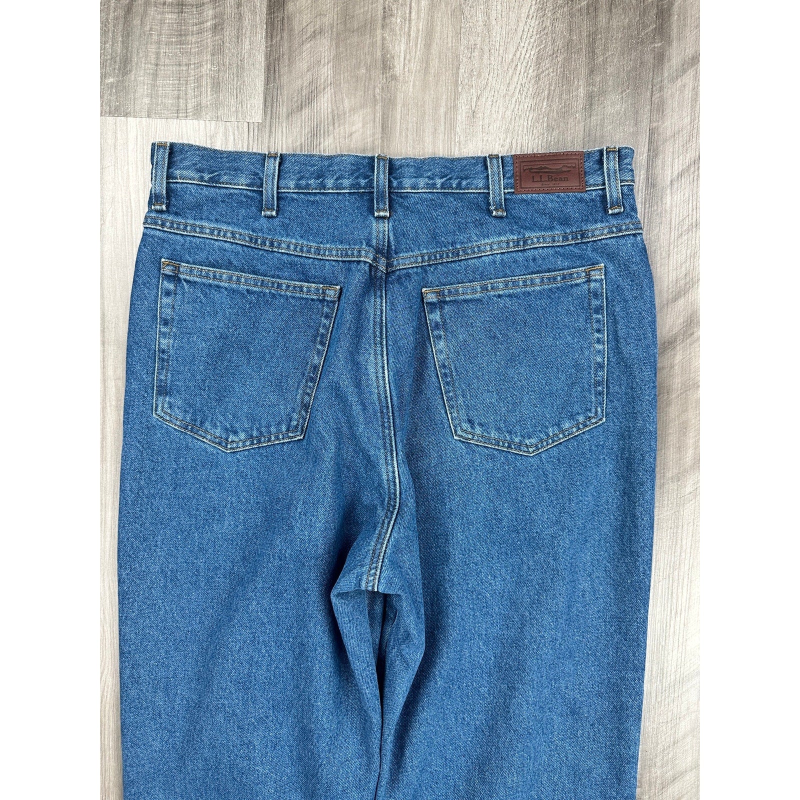 L.L. Bean Double L Classic Fit Flannel-Lined Jeans in Blue — Size 34x34 // Preowned