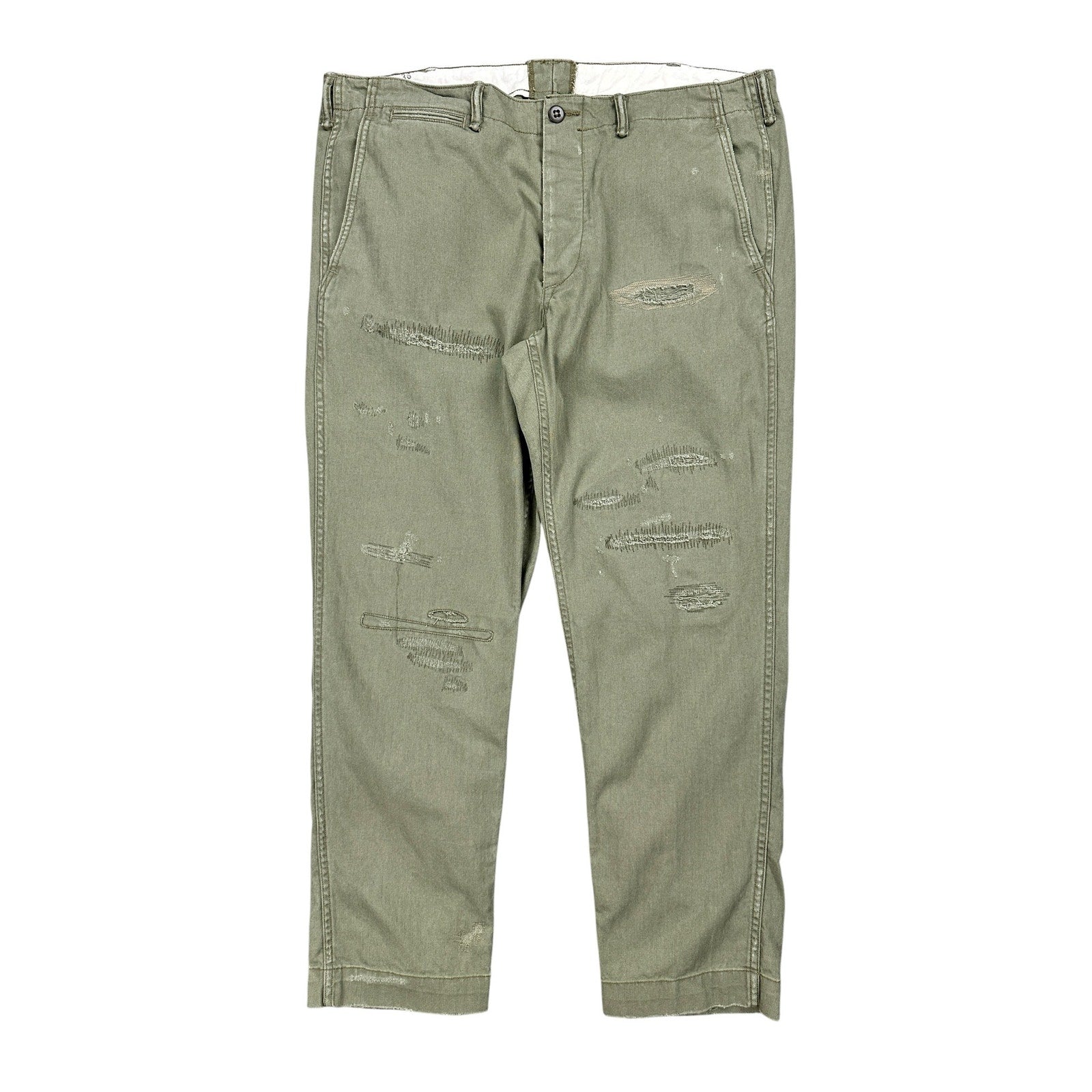 Polo Ralph Lauren Herringbone M-43 Field Pants in Green — Size 36 // Preowned