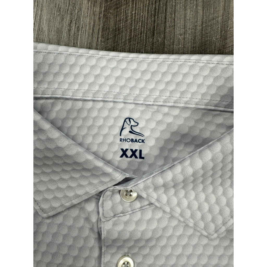 Rhoback The Be The Ball Performance Golf Polo in White Gray — Size 2XL // Preowned