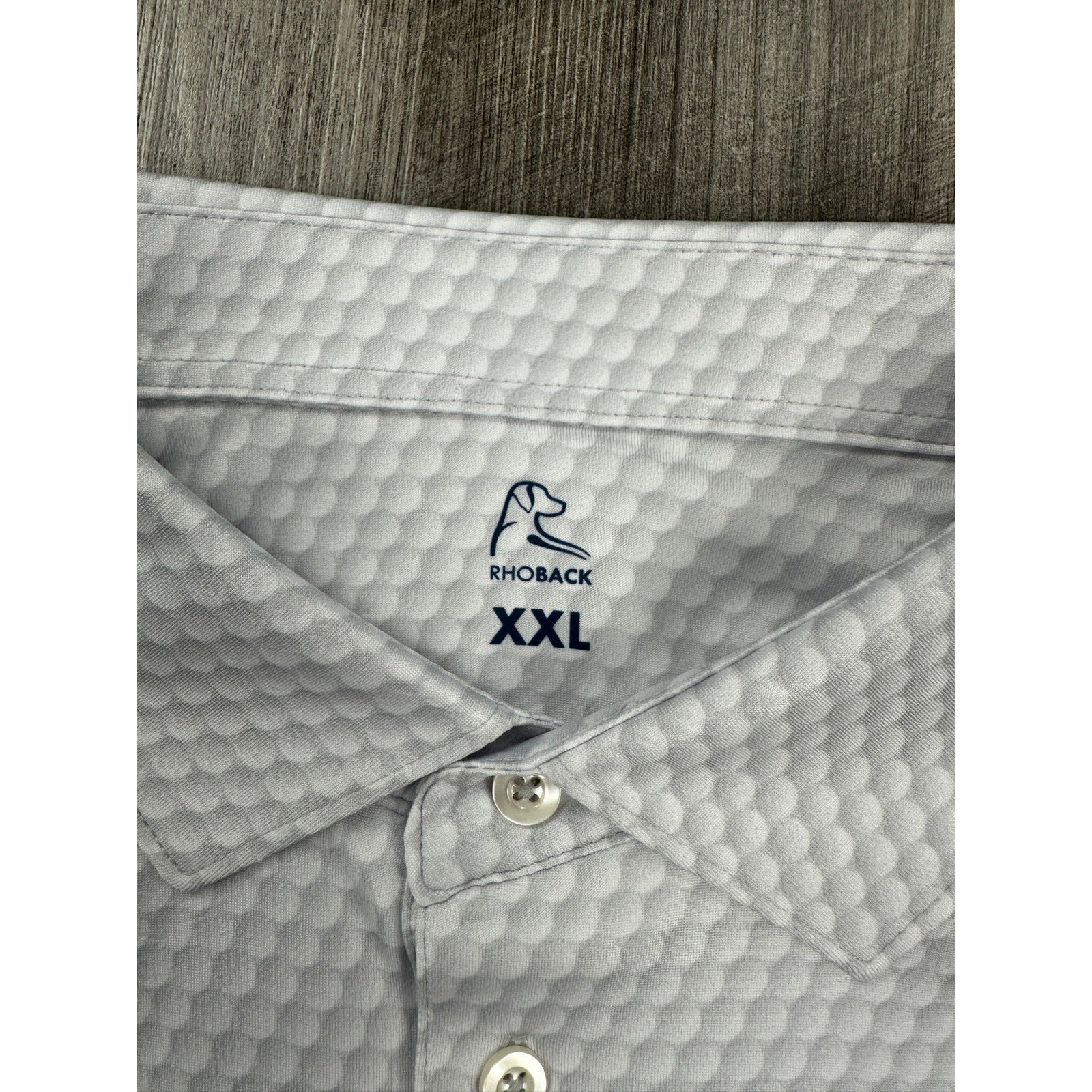 Rhoback The Be The Ball Performance Golf Polo in White Gray — Size 2XL // Preowned
