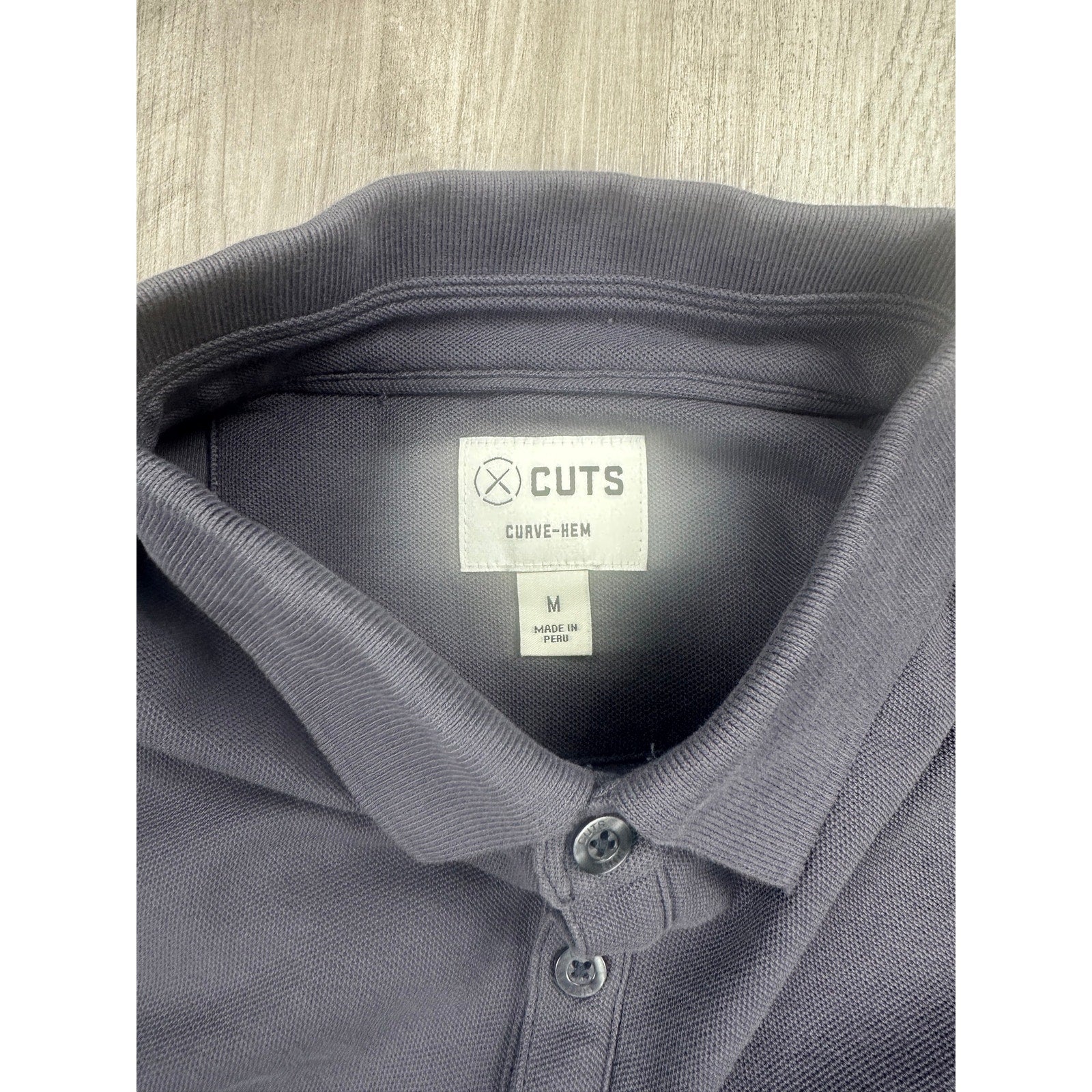 Cuts Clothing Prestige Curve Hem Polo in Grey — Size Medium // Preowned