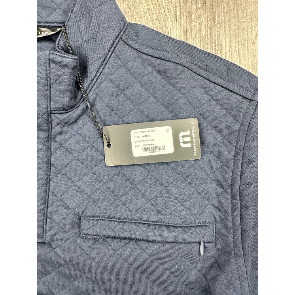 Travis Mathew Transatlantic Quarter Button Pullover in Total Eclipse — Size Small