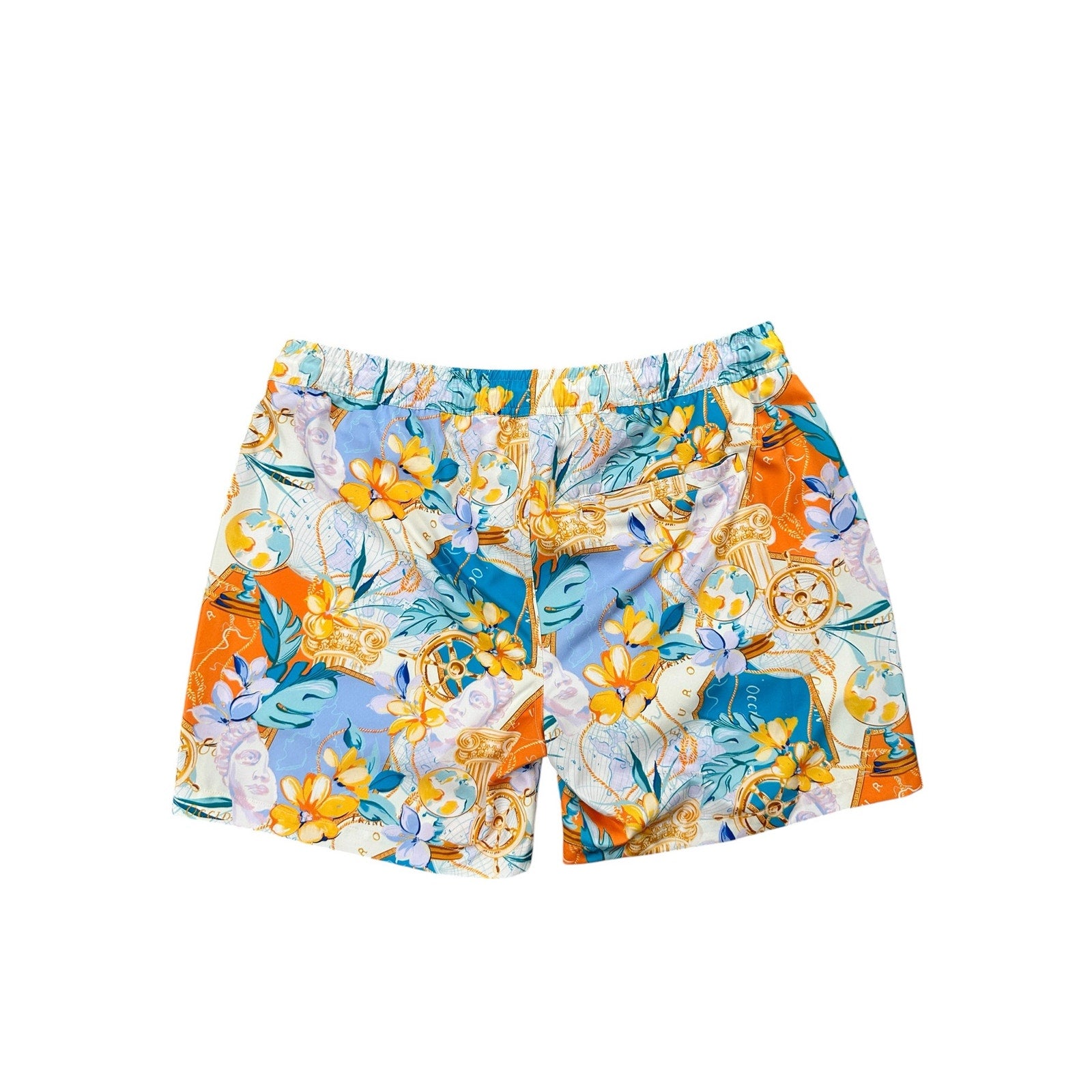 Robert Graham Floral Gold Treasure Swim Trunks — Size XL