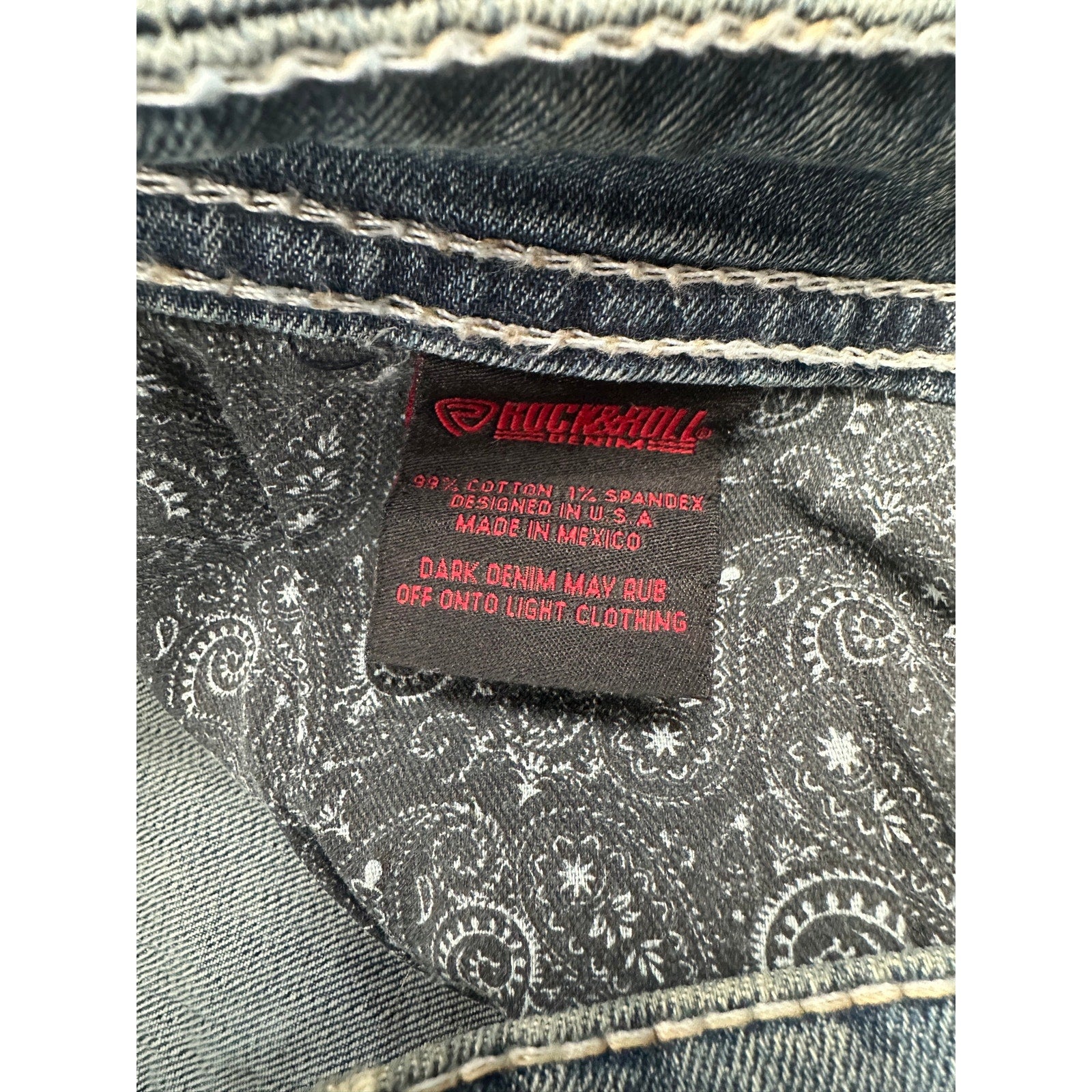 Rock & Roll Denim Revolver Slim Straight Leg Jean in Blue — Size 30x34 // Preowned