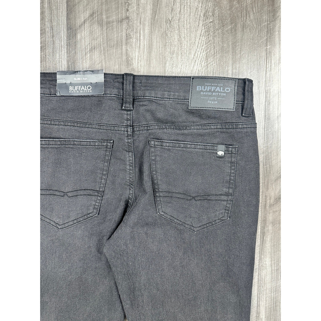 Buffalo David Bitton Ash Slim Stretch Jeans in Black Sanded — Size 30x30