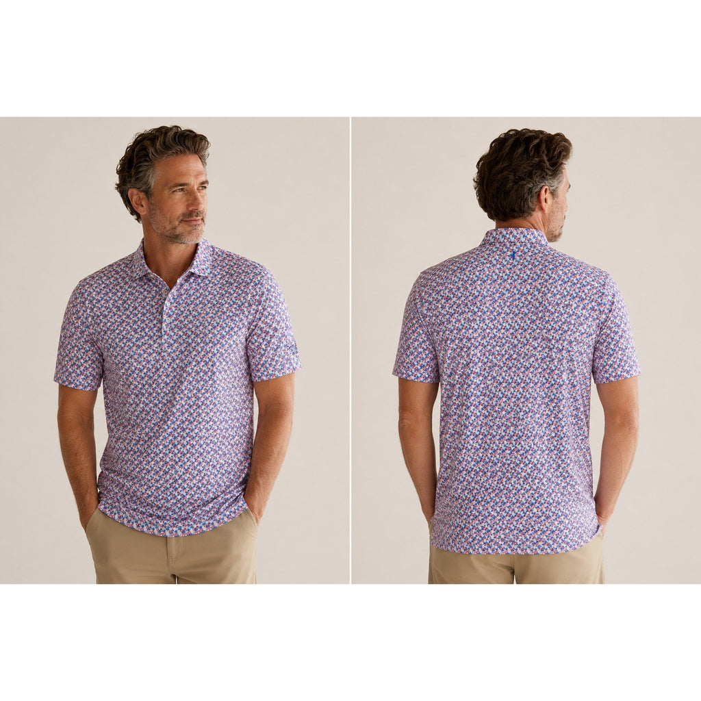 Johnnie-O Royal Palm Performance Golf Polo in Malibu Red with Desert Willow Golf Resort Monogram — Size 2XL // Preowned