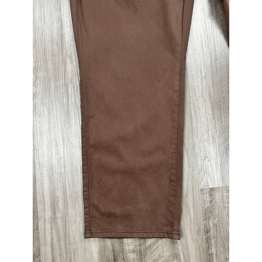 Peter Millar Signature Sateen 5 Pocket Chino Pants in French Press Brown — Size 44x30