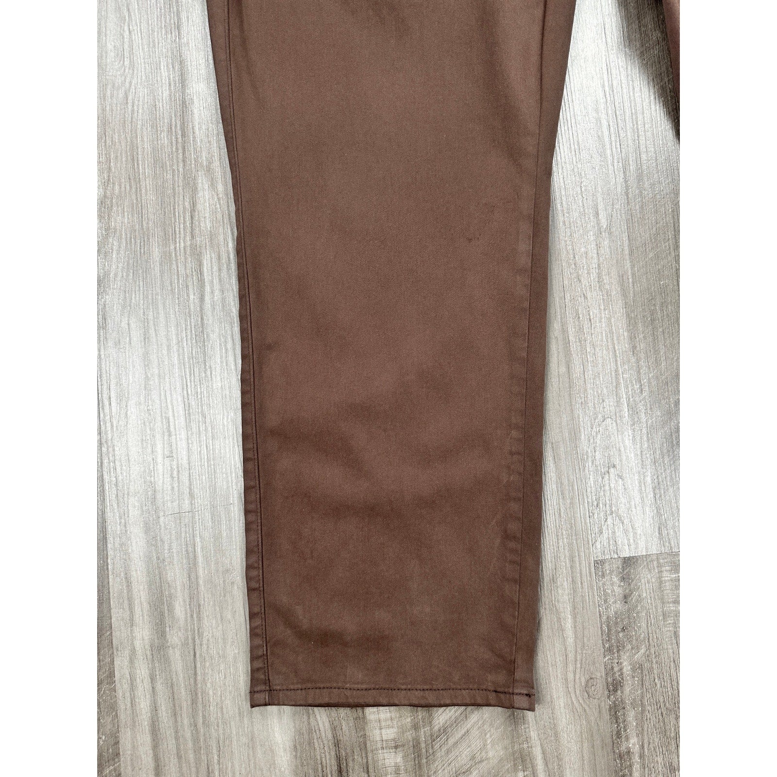 Peter Millar Signature Sateen 5 Pocket Chino Pants in French Press Brown — Size 44x30