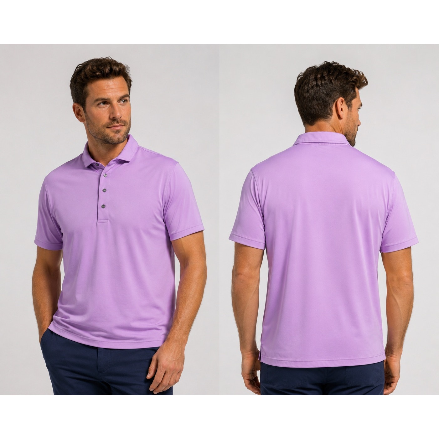 Greyson Solid Performance Golf Jersey Polo in Lavender — Size XL // Preowned